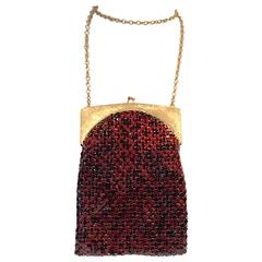 Whiting & Davis Metal Mesh Flapper Evening Bag