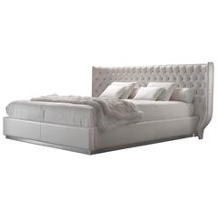Agra Bed in Fabric and Headboard with Fabric Matelasse 4