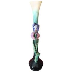 Fine Antique  Hand glazed "Iris-Tulip" Vase France, 19th Century