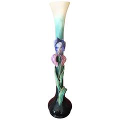 Fine Antique  Hand glazed "Iris-Tulip" Vase France, 19th Century  