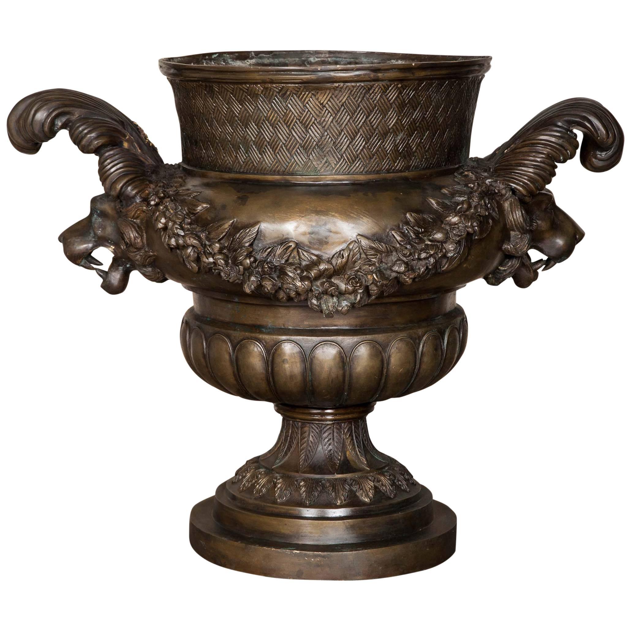 Large Ornate Bronze Urn For Sale