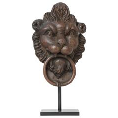 18th Century English Carved Oak Lion's Head