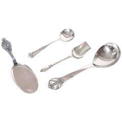 Grann & Laglye Collection of Four Danish Art Deco Sterling Silver Servers
