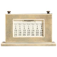 W.J. Myatt English Art Deco Shagreen Perpetual Calendar