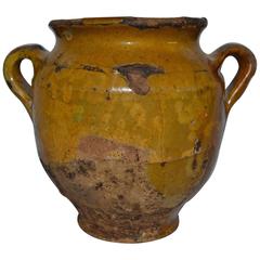 Small Rare Terra Cotta Confit Jar Antique Small Rare Terra Cotta Confit Jar