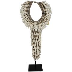 Decorative Tribal Tooth Long Pendant Necklace on Stand