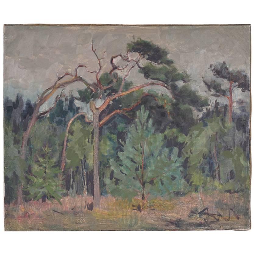 Danish Forest Painting on Canvas