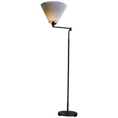 Metal Floor Lamp with Swiveling and Height-Adjustable Stem, Denmark, 1940s 11