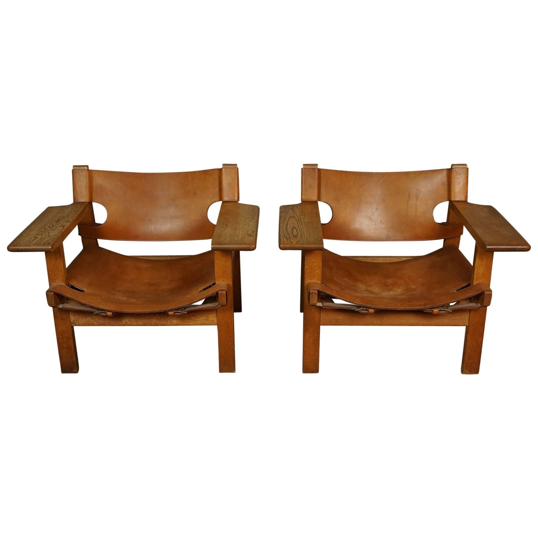 Pair of Børge Mogensen Spanish Chairs
