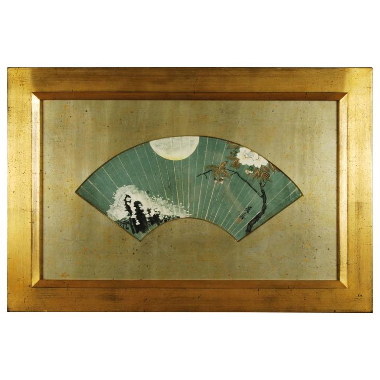Japanese Fan Painting Signed Shibata Zeshin, 19th Century at 1stDibs