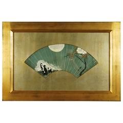 Japanese Fan Painting Signed Shibata Zeshin, 19th Century