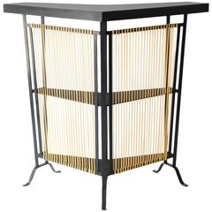 Mid-Century Modern Black Lacquered French Bar