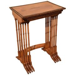 Good Late 19th Century Satinwood Nest of Tables