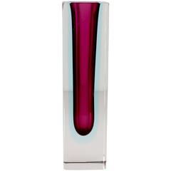 Faceted Murano 'Sommerso' Glass Vase Attributed to Mandruzzato, circa 1960-1969 5