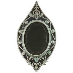 George III Oval Painted Mirror