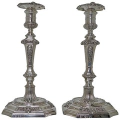 Pair of Victorian Silver Sterling Candlesticks, London, 1868, Robert Garrard