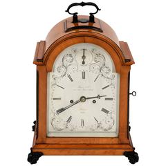 George IV Satinwood Veneered Striking Twin Fusee Bracket Clock