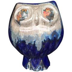 Vintage Stunning Big OWL Hand made Hand Glazed Sculpture Eva Fritz Lindner 