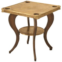 French Game Table with Brass Top