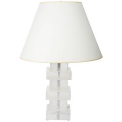 Stacked Geometric Lucite Table Lamp 4