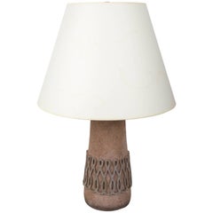 Textured Stone Table Lamp with Intricate Design, France, 20th Century 