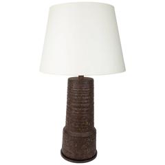 Mid-Century Brown Ceramic Lamp Attributed to Martz 6