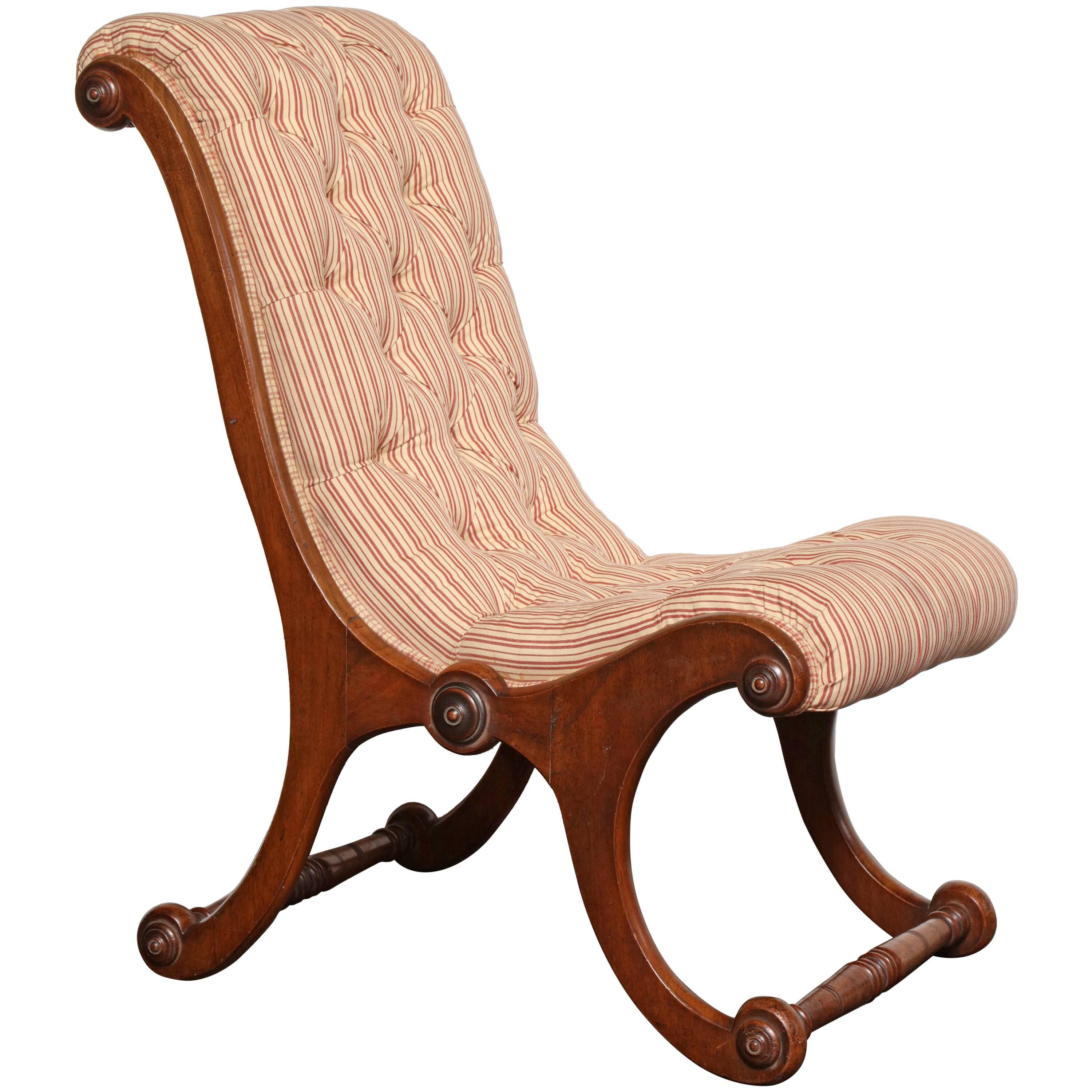 Mid-19th Century English, Mahogany Slipper Chair