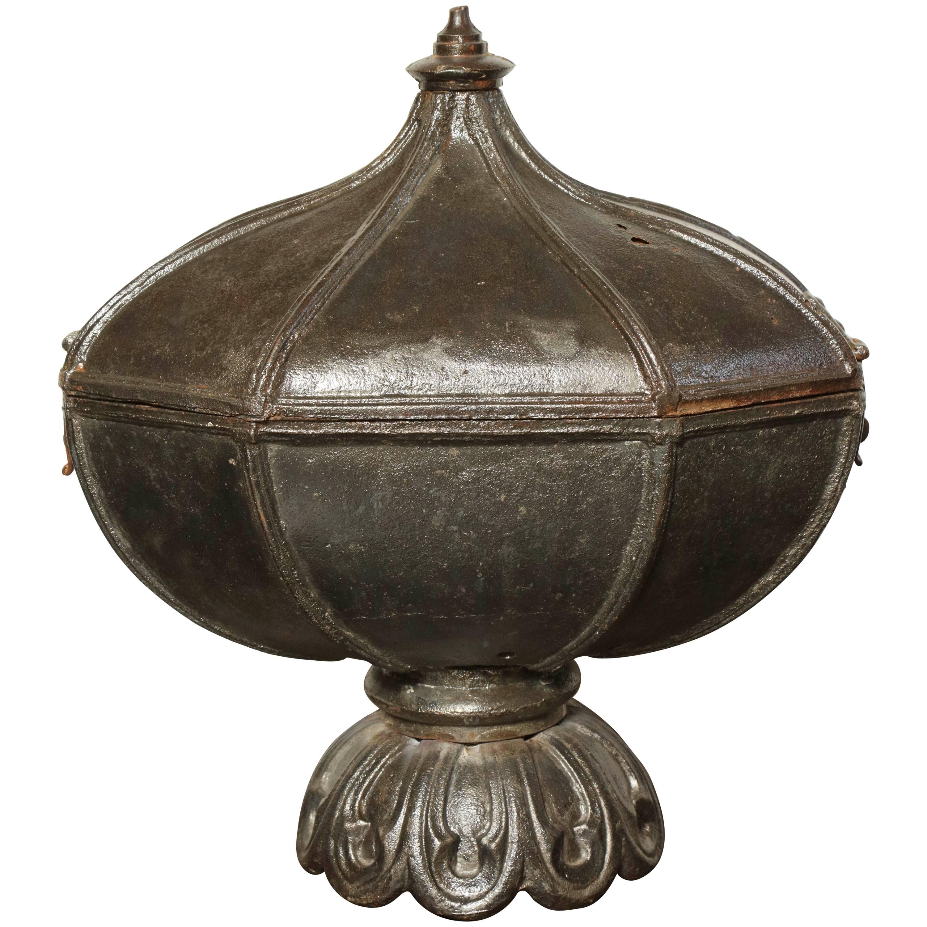 19th Century English Cast Iron Coal Scuttle