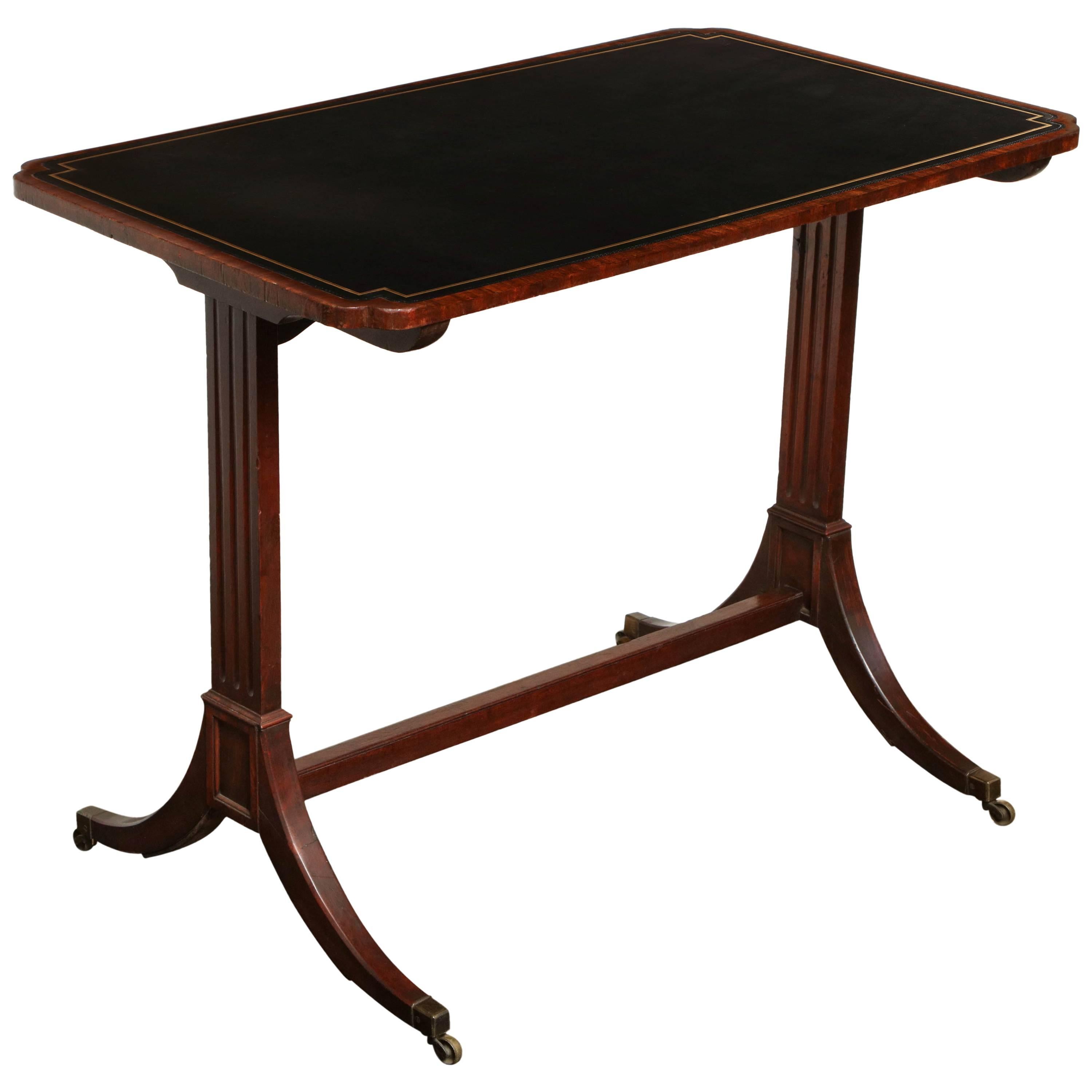 Early 19th Century English Regency Table with Leather Top
