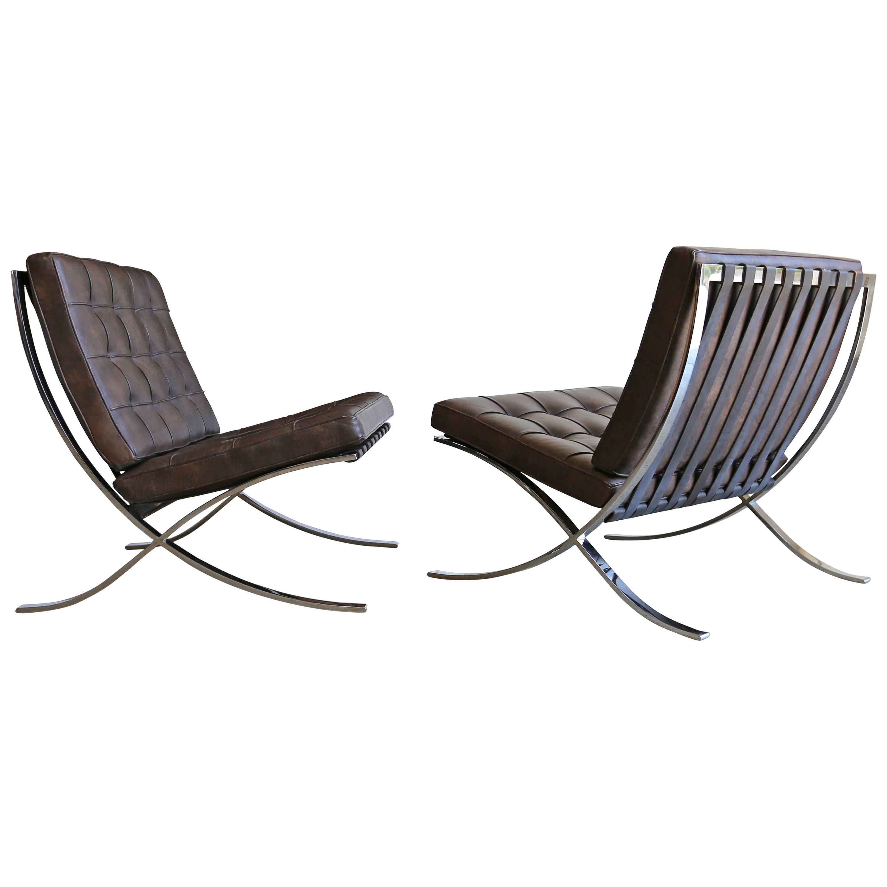 Rare Barcelona Chairs by Ludwig Mies van der Rohe for Gerald R. Griffith
