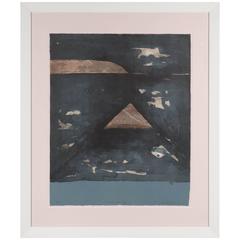 Mid-Century Abstract Expressionist Monoprint by Kenjilo Nanao 9