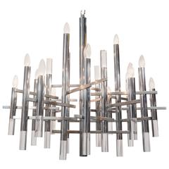 Mid-Century Chrome and Lucite Segment Chandelier by Gaetano Sciolari 8