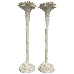 Pair of Serge Roche Palm Tree Torcheres