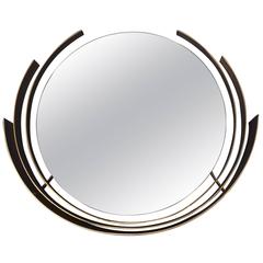 Curtis Jere Brass Framed Round Mirror 7