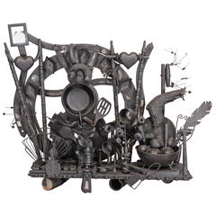 "A Good Art Week" Folk Art by Hoppi Emberson-In the style of Louise Nevelson 3