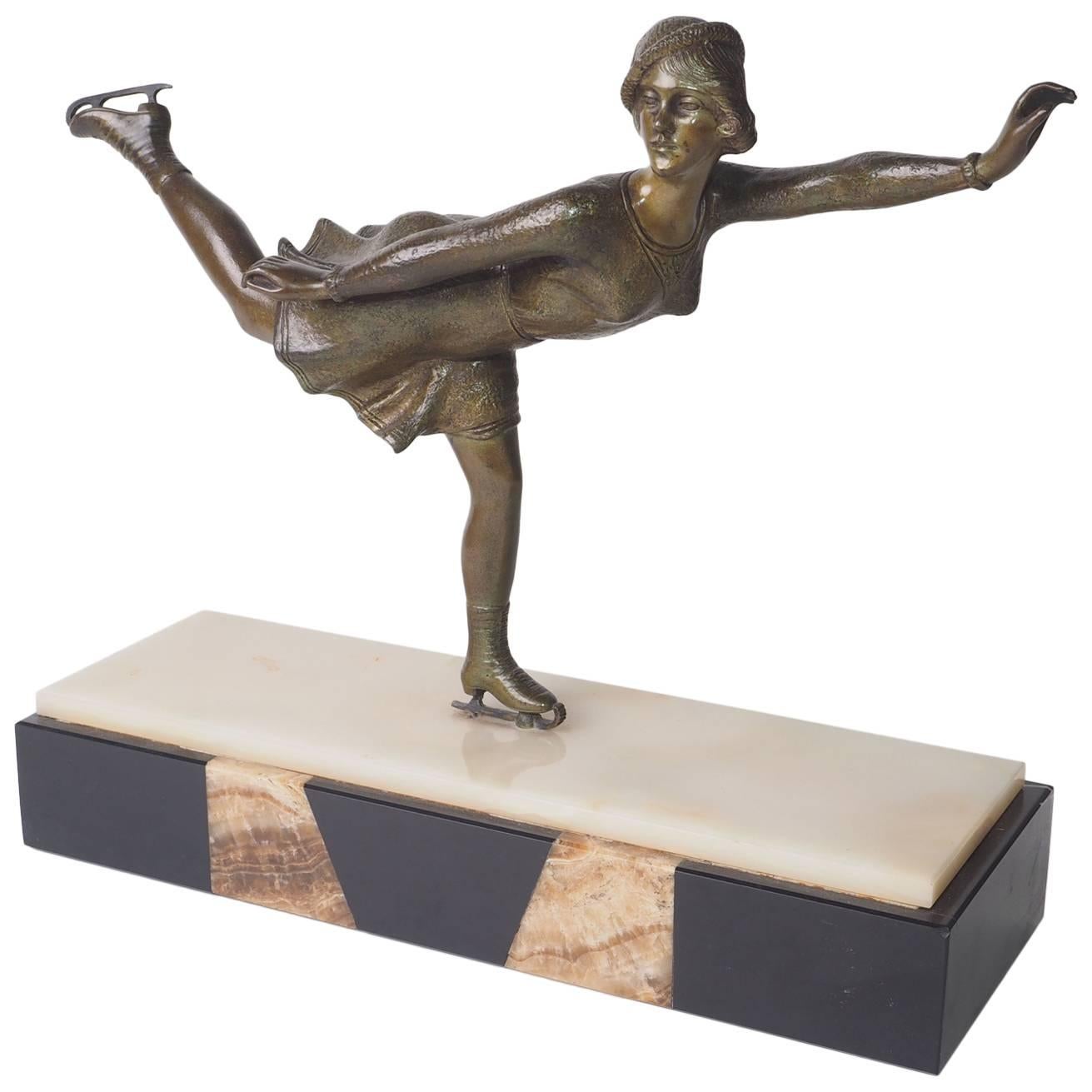 "Skater" Art Deco Bronze Figure by a Trefoloni For Sale