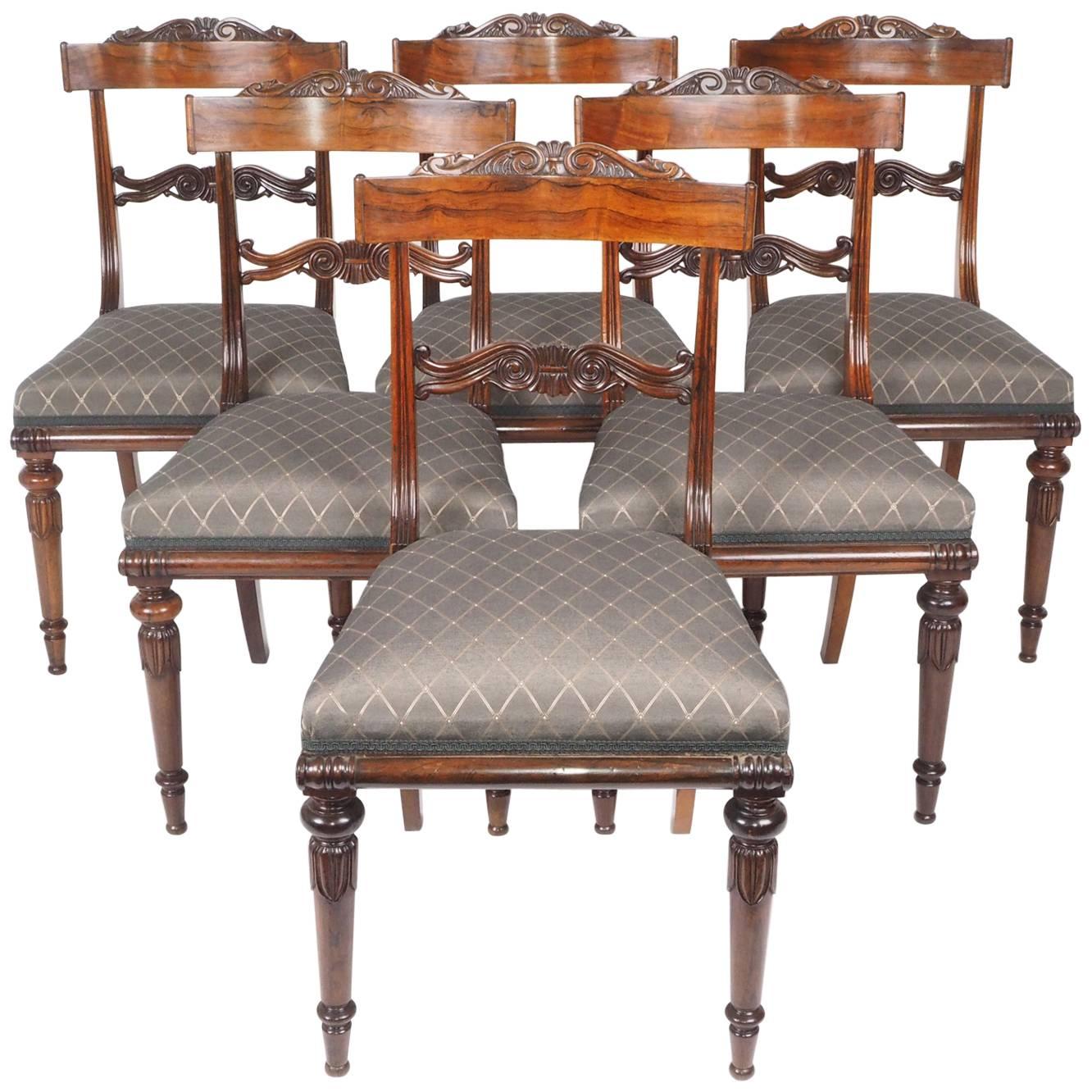 Set of Six Rosewood Dining Chairs