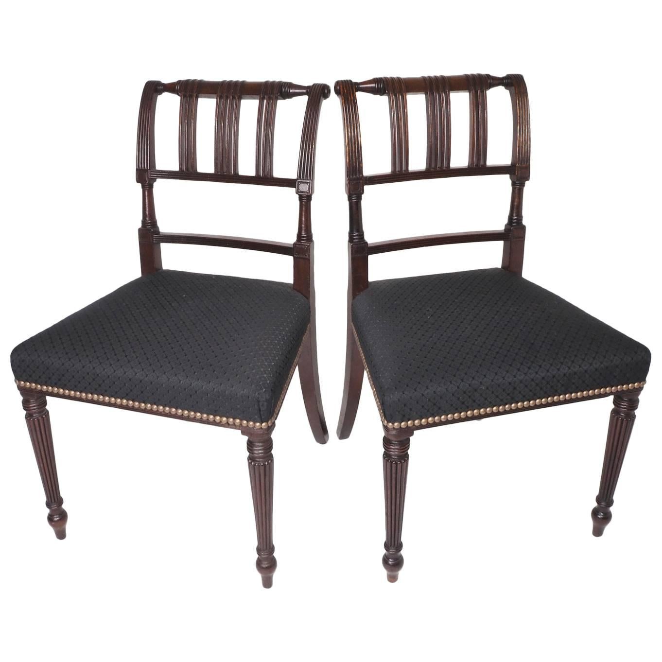 Pair of Mahogany Side Chairs For Sale