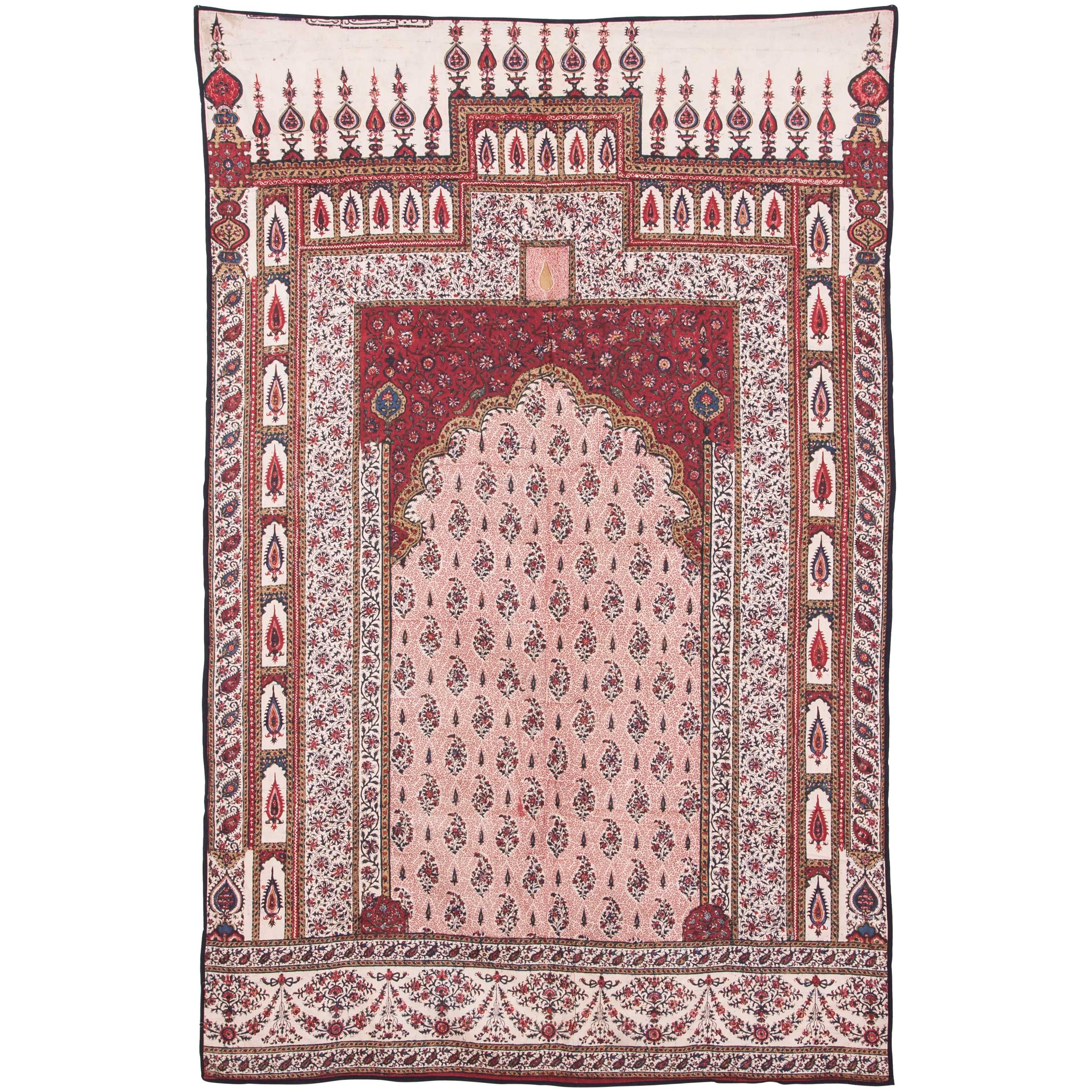 19th Century Indian Qalamkari Panel for Persian Market