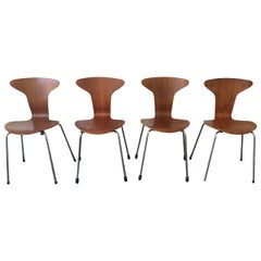 Set of Four No. 3105 Munkegaard or Mosquito Chairs by Arne Jacobsen