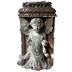 Beautiful Early 18th Century Architectural Angel Figure, circa 1700-1750