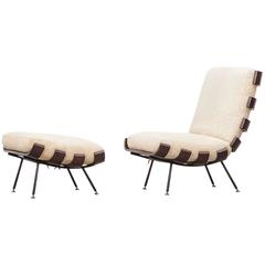 Martin Eisler and Carlo Hauner Lounge Chair with Ottoman