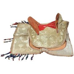 Used Collector Moroccan Ceremonial Gold Horse Saddle Set