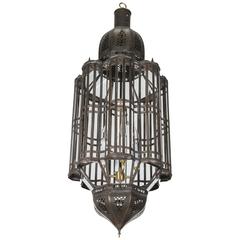 Large-Scale Moroccan Pendant Chandelier, Clear Glass 3