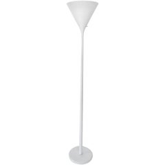 Walter Von Nessen Lampadaire Torchère Minimaliste en Aluminium Blanc Laqué