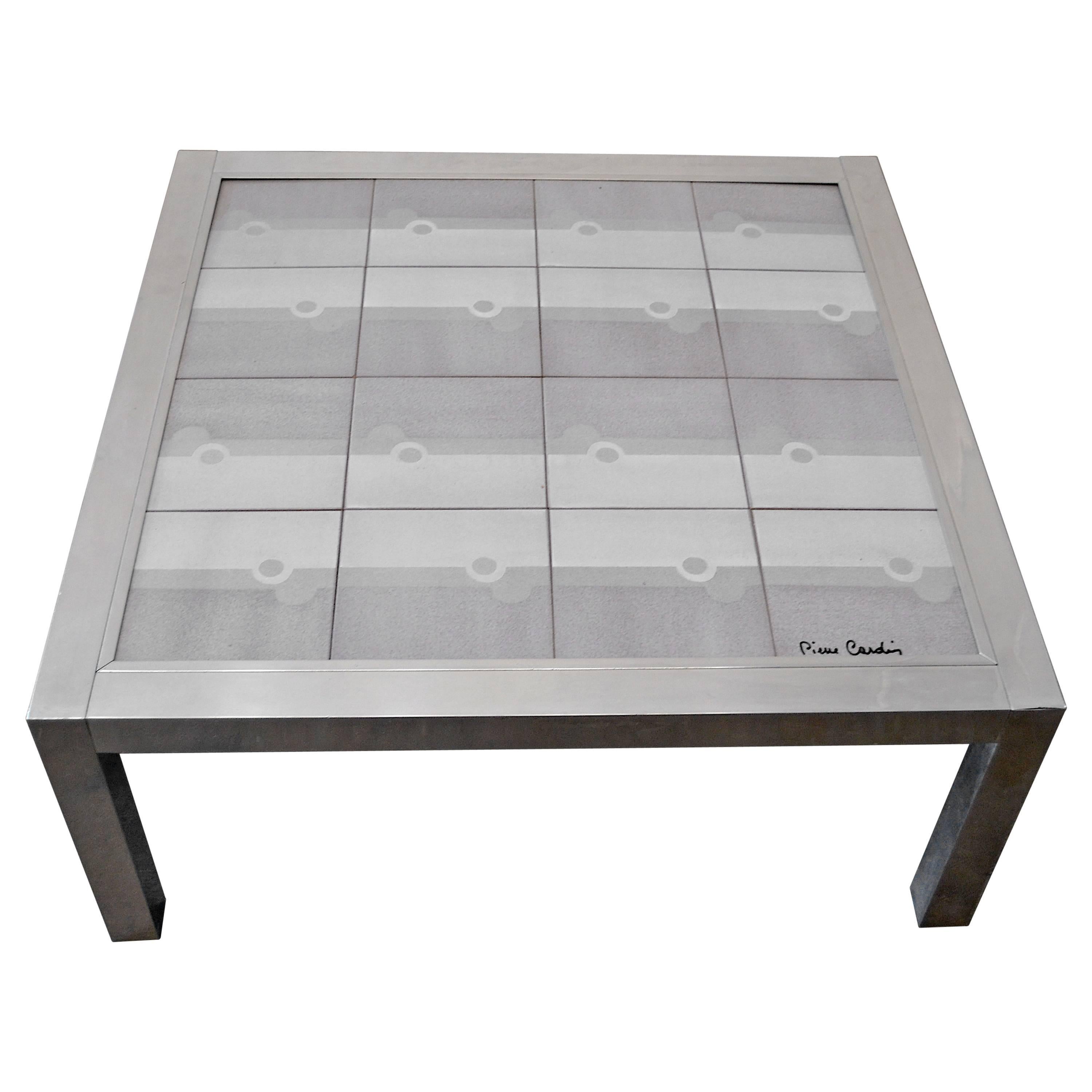 Pierre Cardin Tile-Top Cocktail Table For Sale