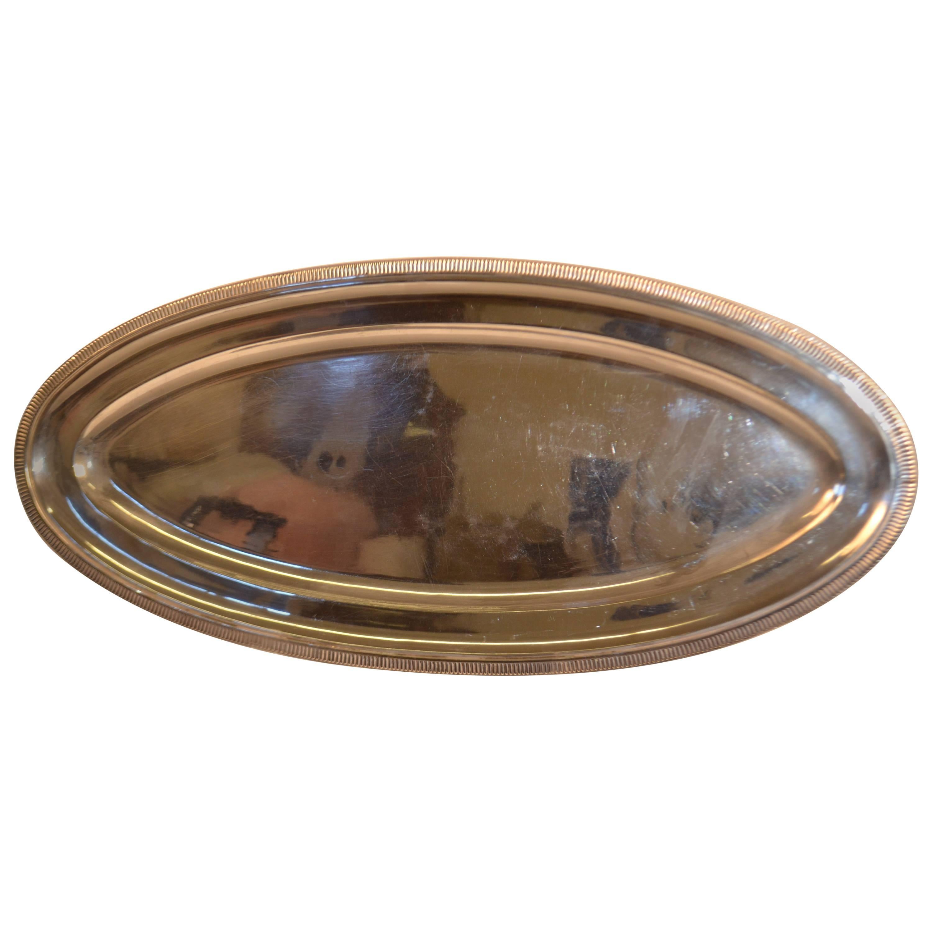 Silver Plated Oval Serving Tray For Sale