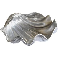 Vintage Finely Detailed American Aluminium Clam Shell by Arthur Court, San Francisco