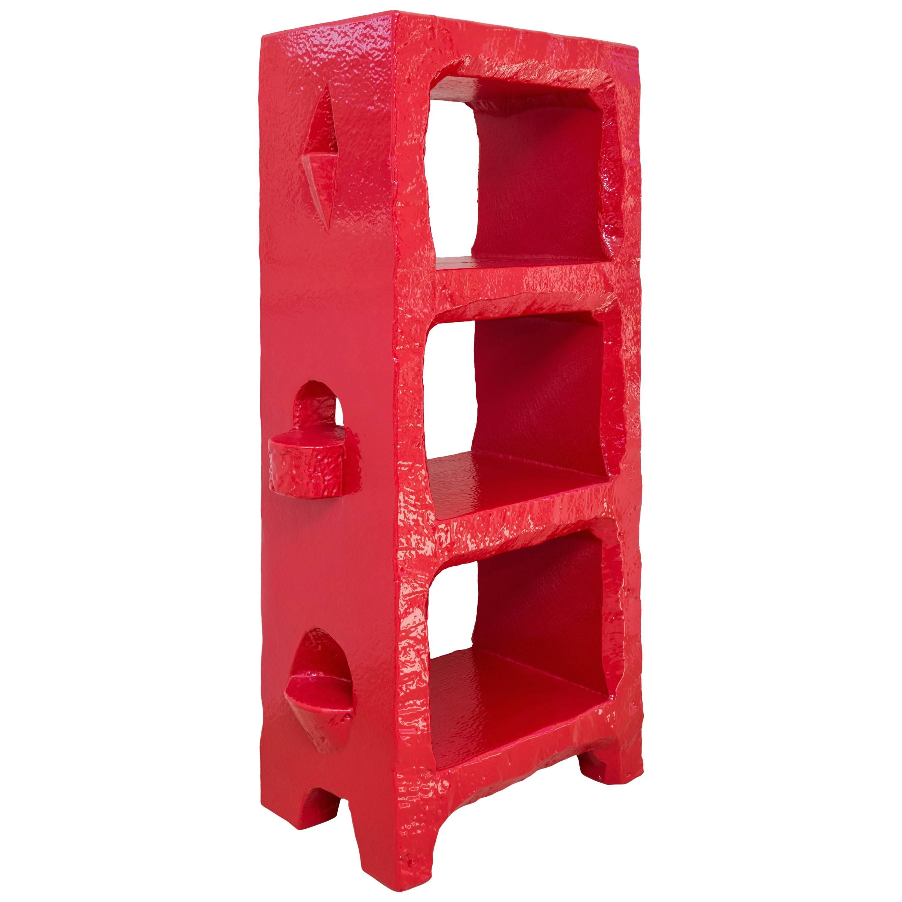 Red Poly Bookcase, Max Lamb, 2016 For Sale
