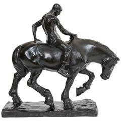 Julius Obst Bronze Sculpture Cavalier